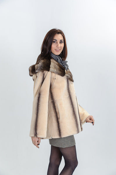 Cream beaver fur coat Sally