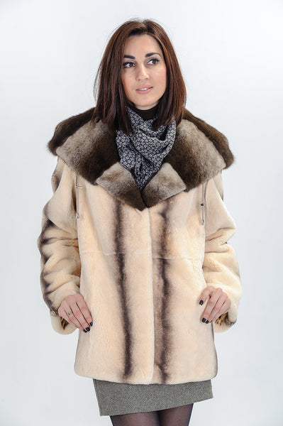 Cream beaver fur coat Sally