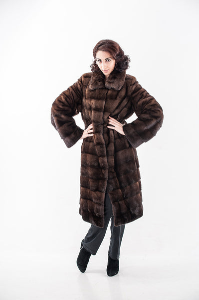 Brown mink fur coat Berta