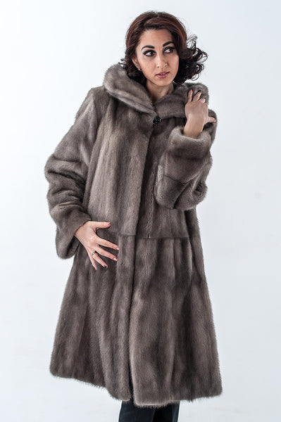 Grey mink fur coat Inga