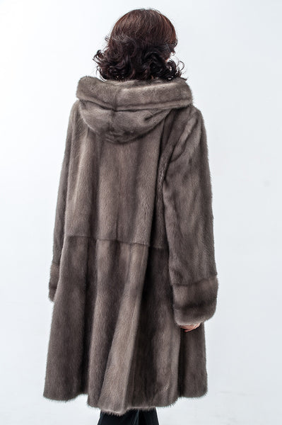 Grey mink fur coat Inga