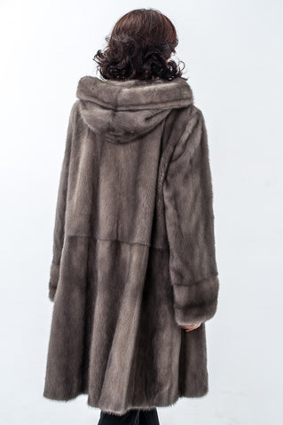 Grey mink fur coat Inga