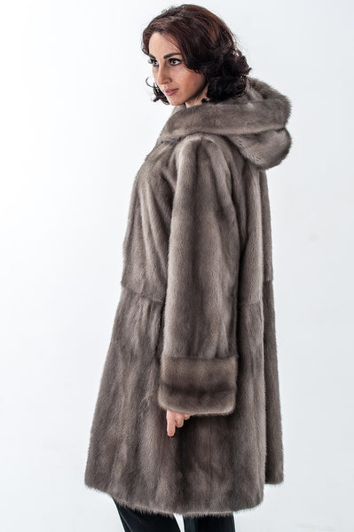 Grey mink fur coat Inga