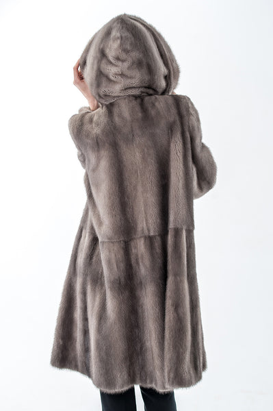 Grey mink fur coat Inga