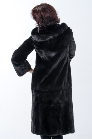 Black mink fur coat Miroslava