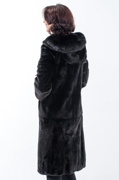 Black mink fur coat Miroslava