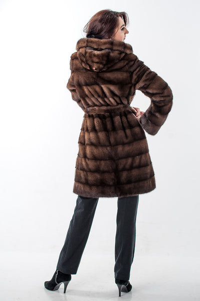 Brown mink fur coat Loren