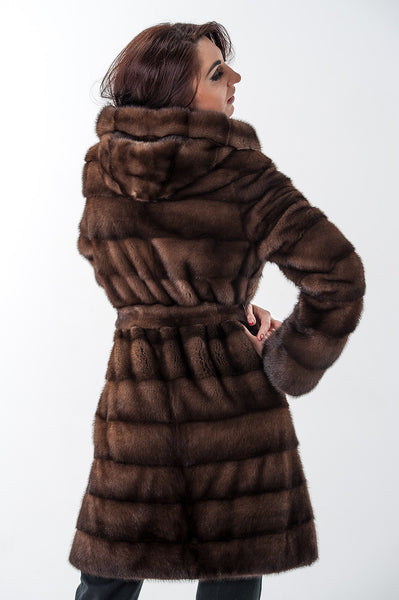 Brown mink fur coat Loren