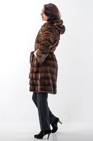 Brown mink fur coat Loren