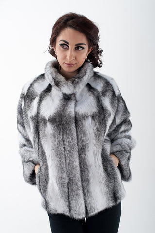 Striped mink fur coat Miliani