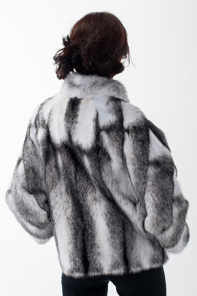 Striped mink fur coat Miliani