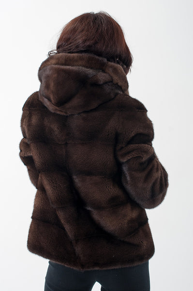 Brown mink fur coat Amalia