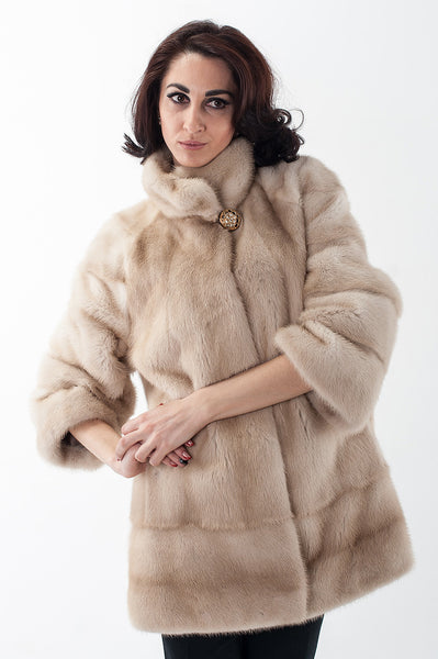 White mink fur coat Madeleine