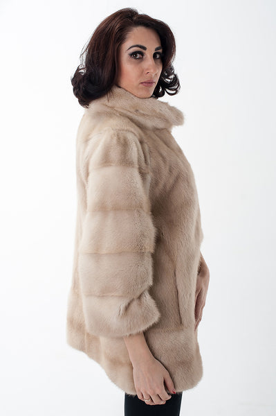 White mink fur coat Madeleine