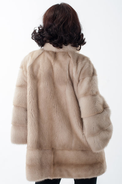 White mink fur coat Madeleine