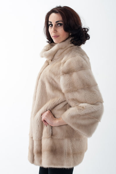 White mink fur coat Madeleine