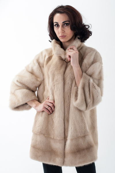 White mink fur coat Madeleine