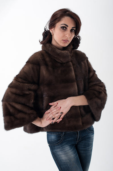 Brown mink fur coat Blanka