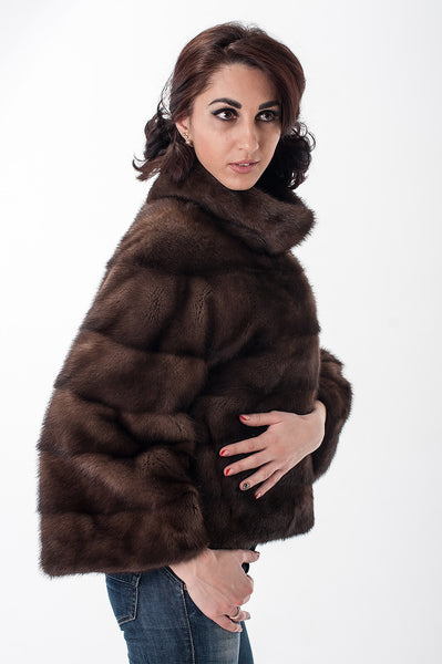 Brown mink fur coat Blanka