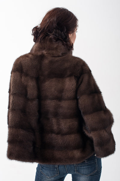 Brown mink fur coat Blanka