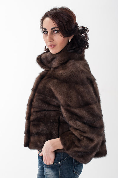 Brown mink fur coat Blanka