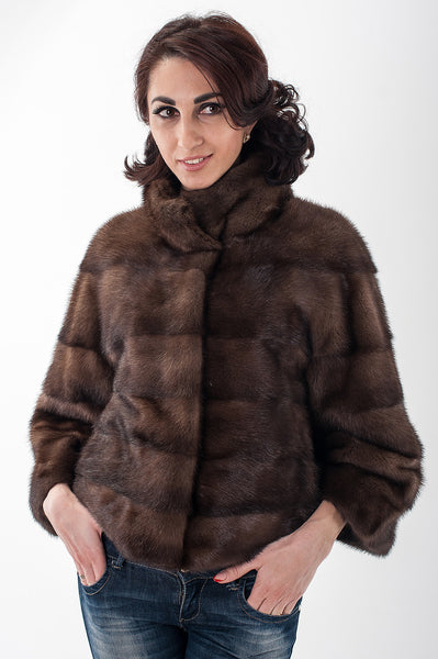 Brown mink fur coat Blanka