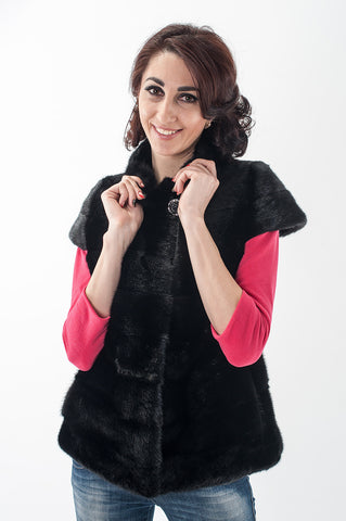 Black mink fox vest  Kaleria