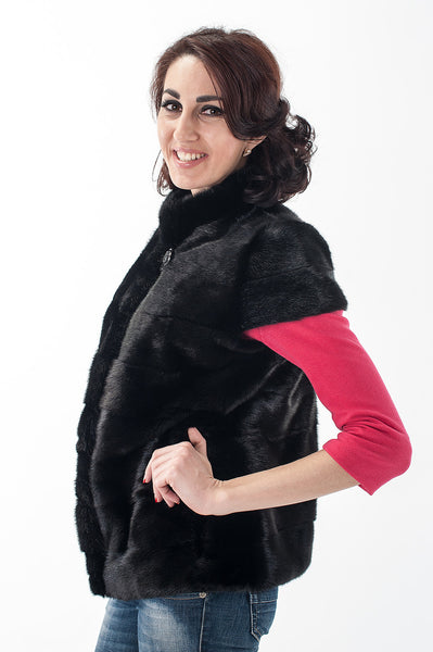 Black mink fox vest  Kaleria