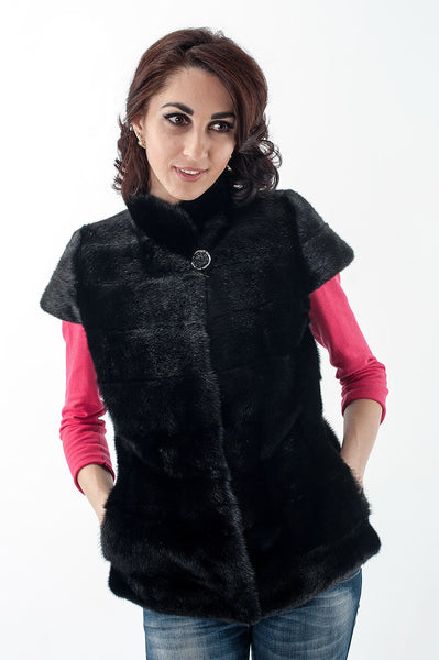 Black mink fox vest  Kaleria