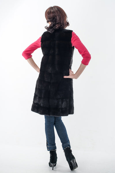 Black mink fox vest  Rachel