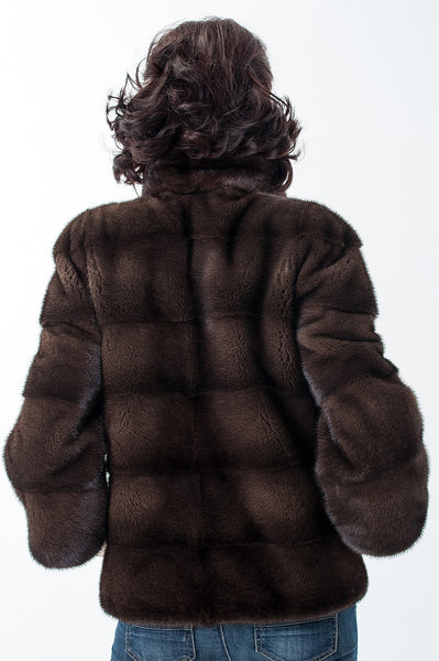 Brown mink fur coat Amalia