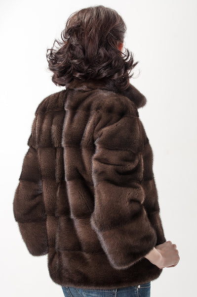 Brown mink fur coat Amalia