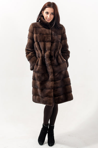 Brown mink fur coat Pamela 2