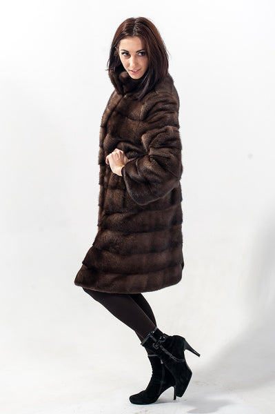 Brown mink fur coat Pamela 2