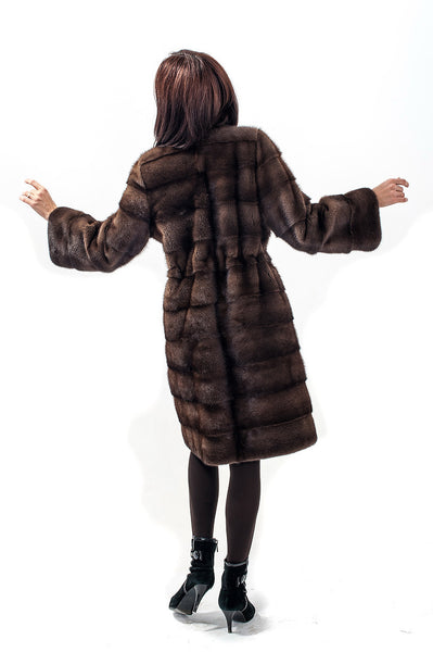 Brown mink fur coat Pamela 2