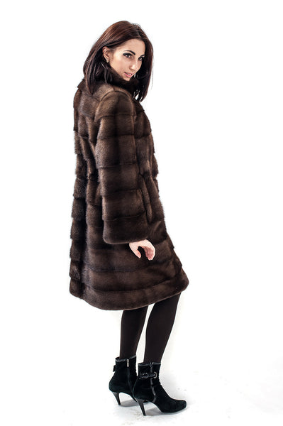 Brown mink fur coat Pamela 2