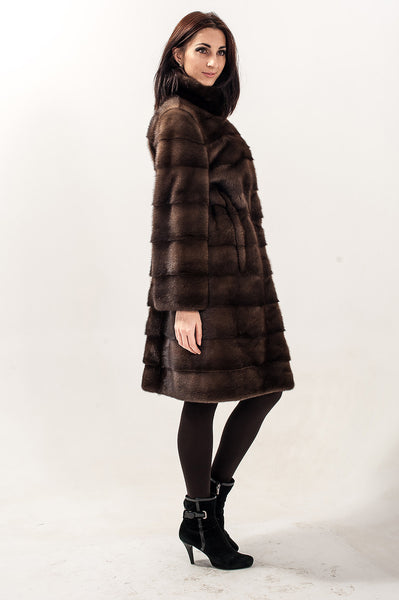 Brown mink fur coat Pamela 2