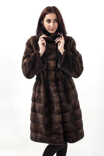 Brown mink fur coat Pamela 2