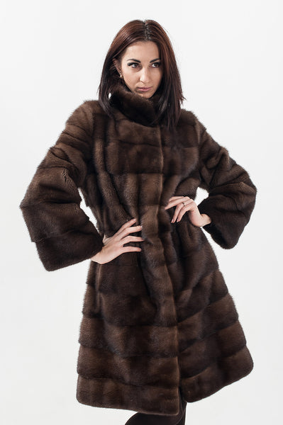 Brown mink fur coat Pamela 2