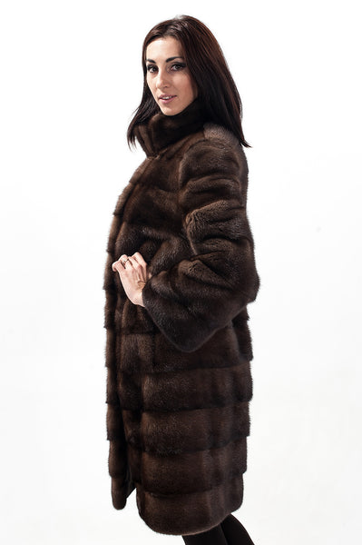 Brown mink fur coat Pamela 2