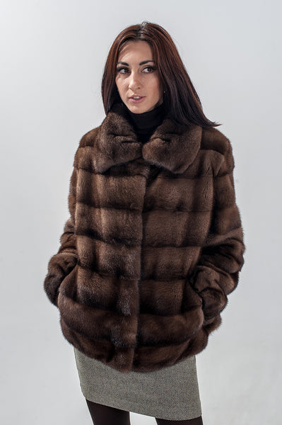 Brown mink fur coat Lana