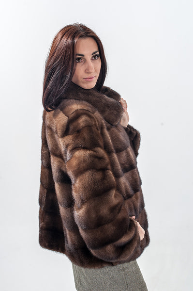 Brown mink fur coat Lana