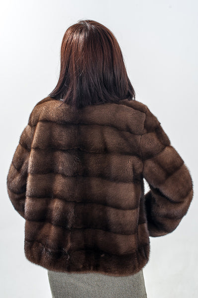 Brown mink fur coat Lana