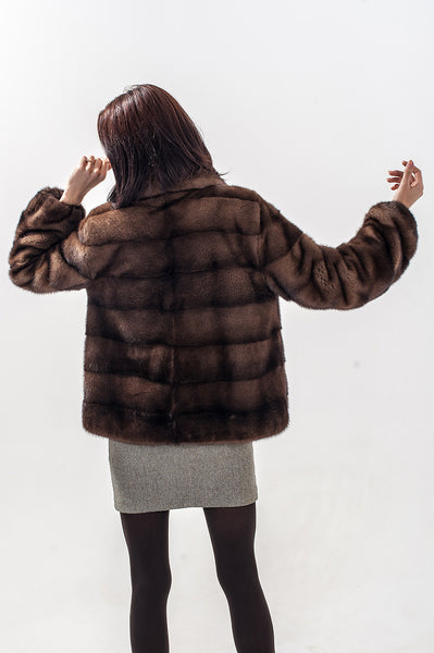 Brown mink fur coat Lana