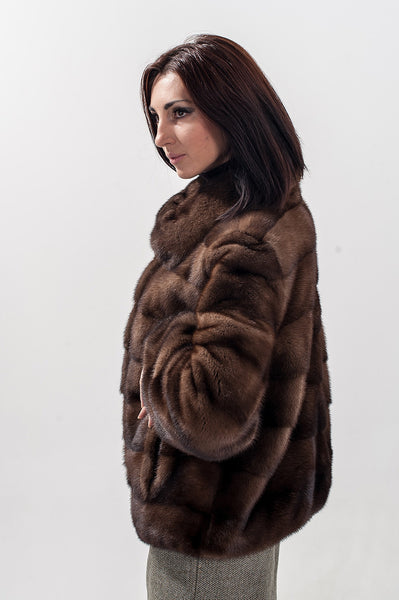 Brown mink fur coat Lana