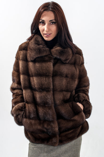 Brown mink fur coat Lana