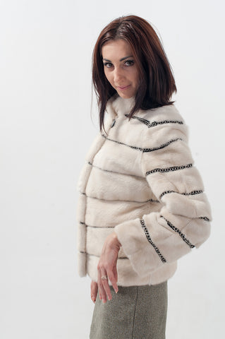 Pearl mink fur coat Sabina