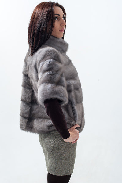 Blue mink fur coat Penelope