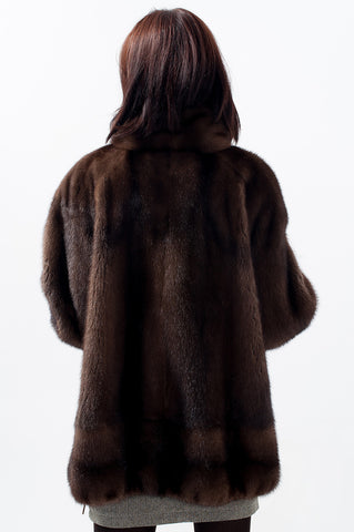 Brown mink fur coat Ofelia