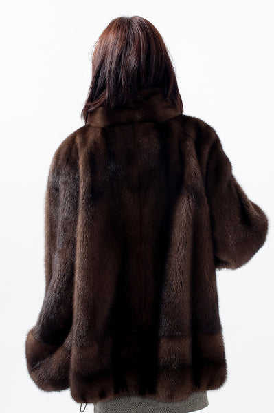 Brown mink fur coat Ofelia